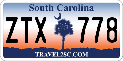 SC license plate ZTX778