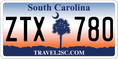SC license plate ZTX780