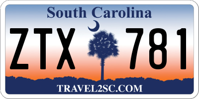 SC license plate ZTX781