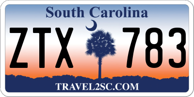 SC license plate ZTX783