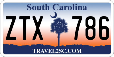 SC license plate ZTX786
