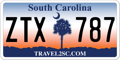 SC license plate ZTX787