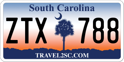 SC license plate ZTX788