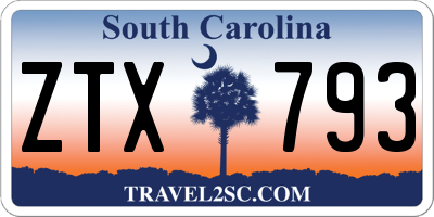 SC license plate ZTX793