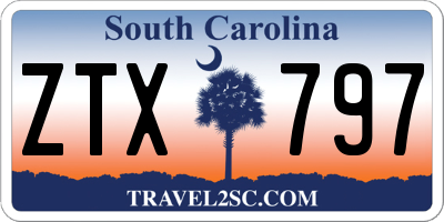 SC license plate ZTX797