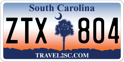 SC license plate ZTX804