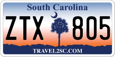 SC license plate ZTX805