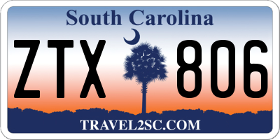 SC license plate ZTX806