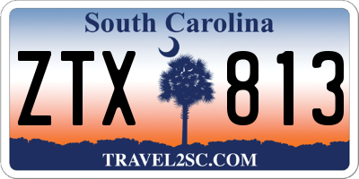 SC license plate ZTX813