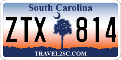 SC license plate ZTX814