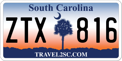 SC license plate ZTX816