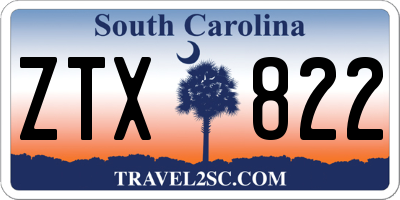 SC license plate ZTX822