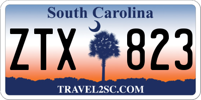 SC license plate ZTX823