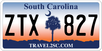 SC license plate ZTX827