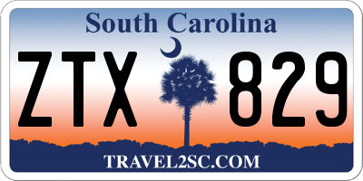 SC license plate ZTX829