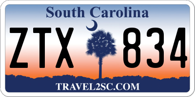 SC license plate ZTX834