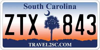 SC license plate ZTX843