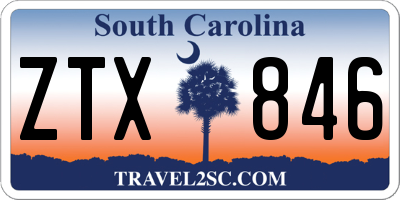 SC license plate ZTX846