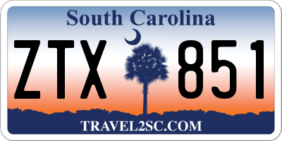 SC license plate ZTX851