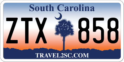 SC license plate ZTX858