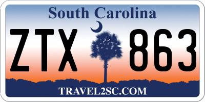 SC license plate ZTX863