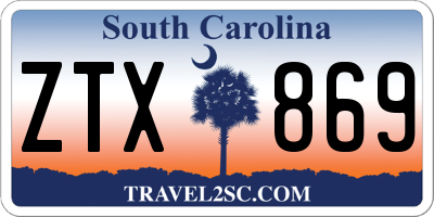 SC license plate ZTX869