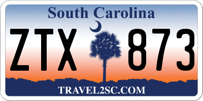 SC license plate ZTX873