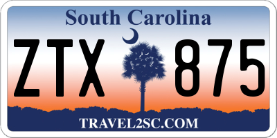 SC license plate ZTX875