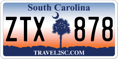 SC license plate ZTX878