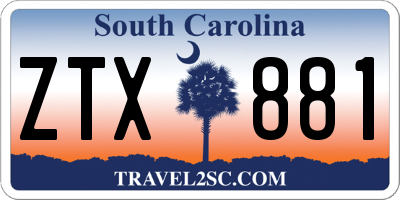 SC license plate ZTX881