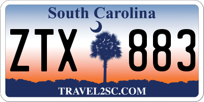 SC license plate ZTX883