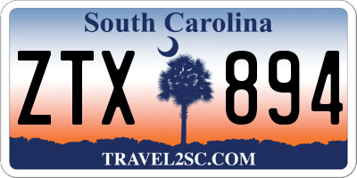 SC license plate ZTX894