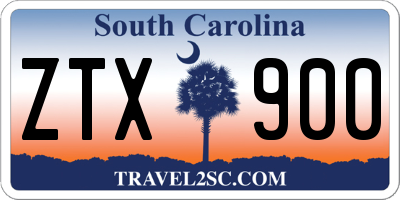 SC license plate ZTX900