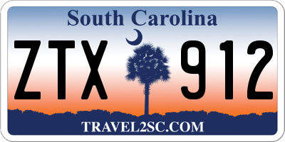 SC license plate ZTX912