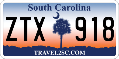 SC license plate ZTX918