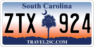 SC license plate ZTX924