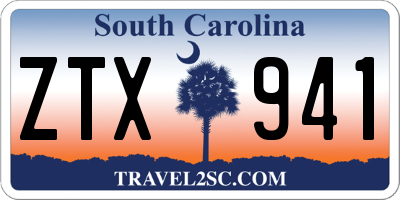 SC license plate ZTX941