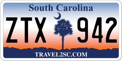 SC license plate ZTX942