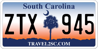 SC license plate ZTX945
