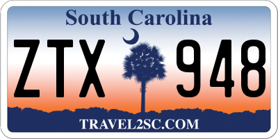 SC license plate ZTX948