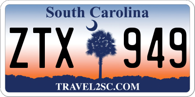 SC license plate ZTX949