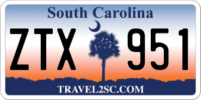 SC license plate ZTX951