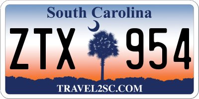 SC license plate ZTX954