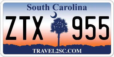 SC license plate ZTX955