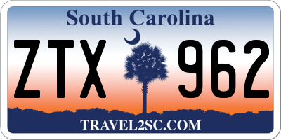SC license plate ZTX962