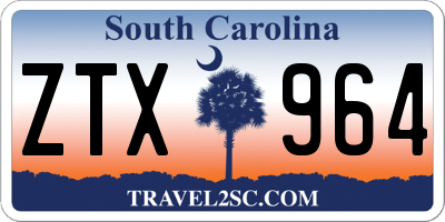 SC license plate ZTX964