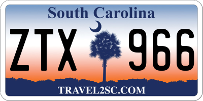 SC license plate ZTX966