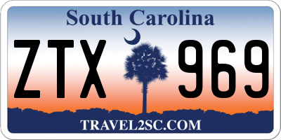 SC license plate ZTX969