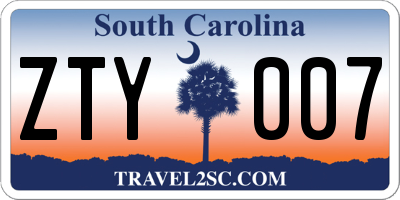 SC license plate ZTY007