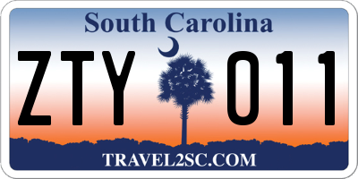 SC license plate ZTY011